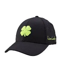 live lucky stretch fit hat black and green L/XL